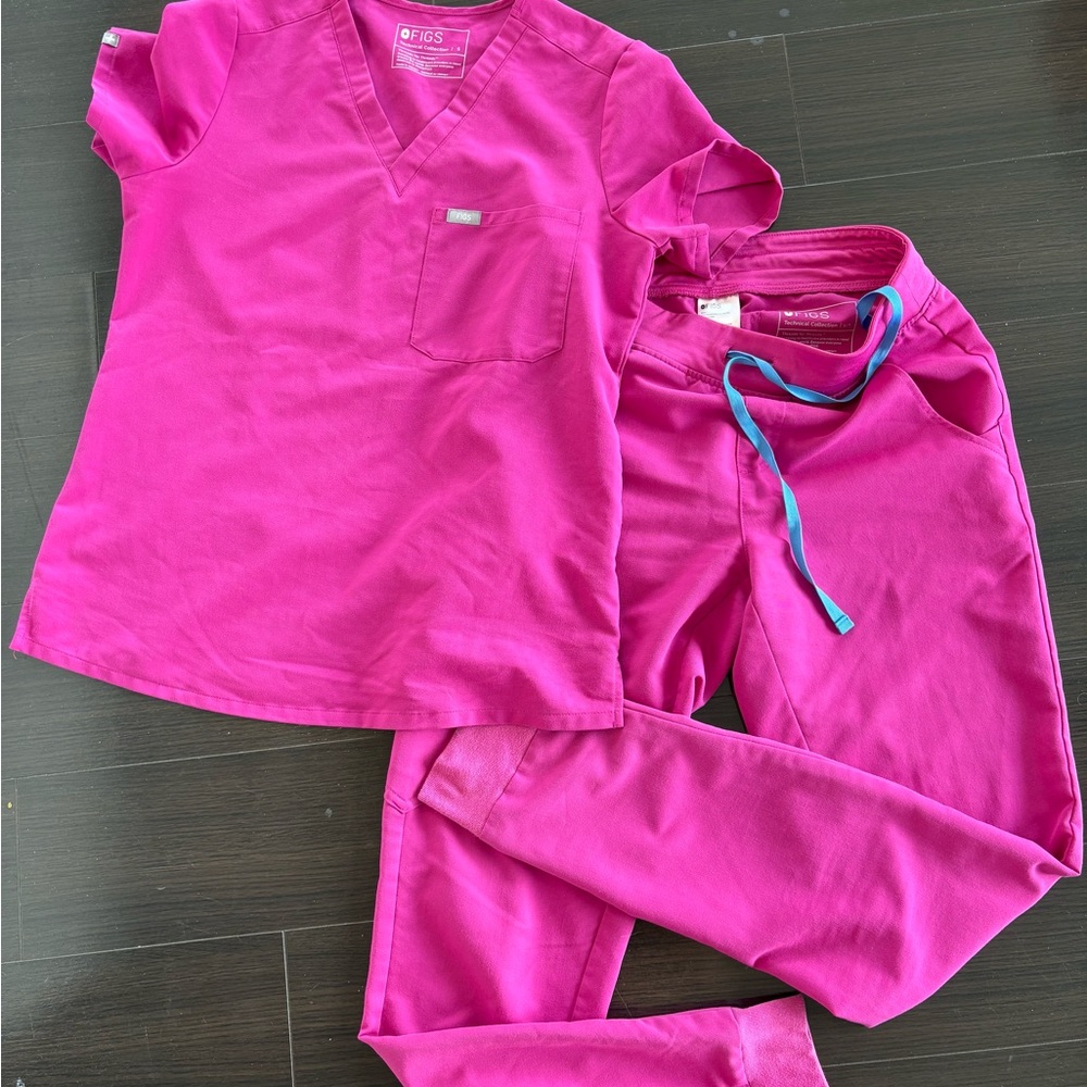 Bright Pink Scrub Set